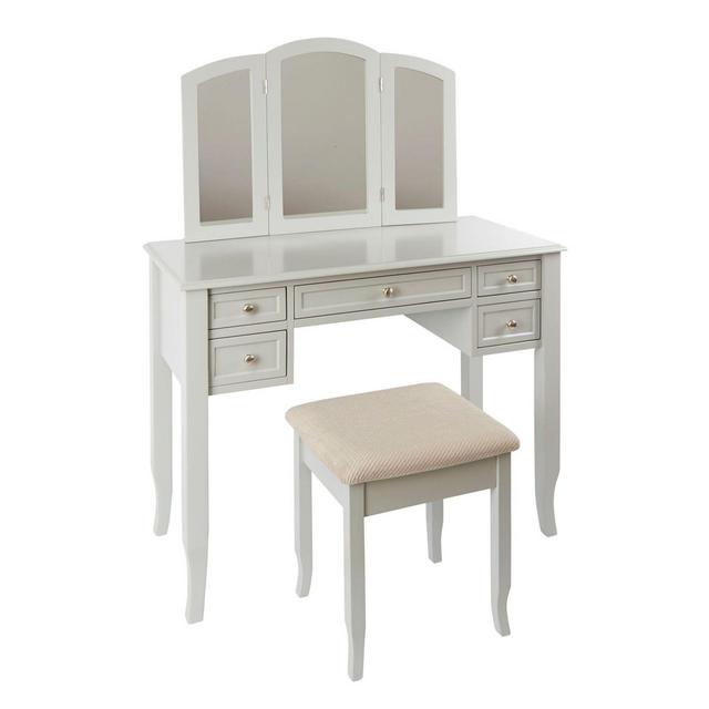 Charlotte 2-Piece Vanity Set with Power Strip and USB in Grey