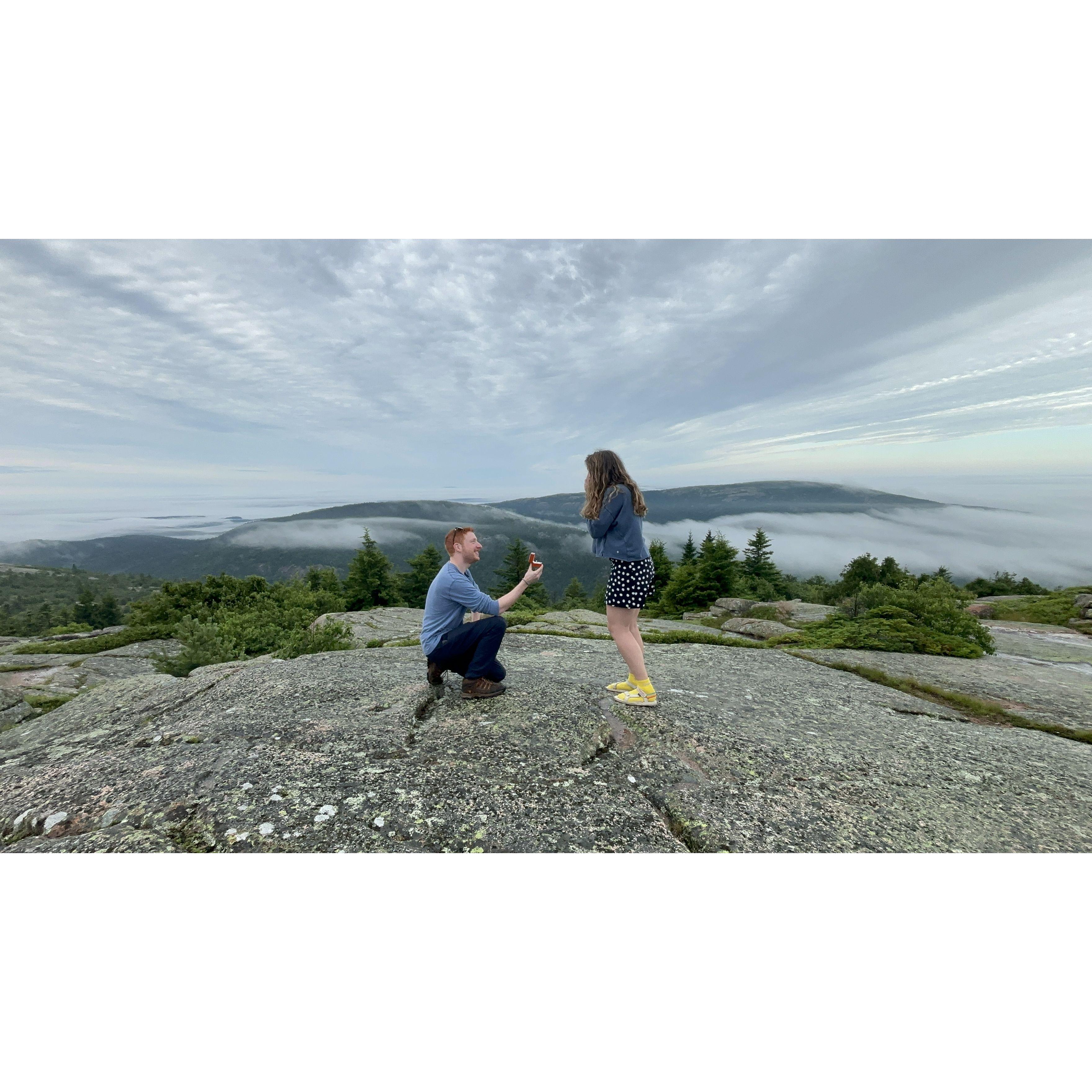 The big day!! Sam proposed on July 7, 2024, in Acadia National Park.