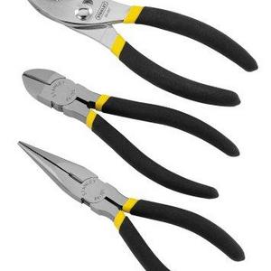 Stanley 84-114 3 Piece Basic 6-Inch Slip Joint, 6-Inch Long Nose, and 6-Inch Diagonal Plier Set