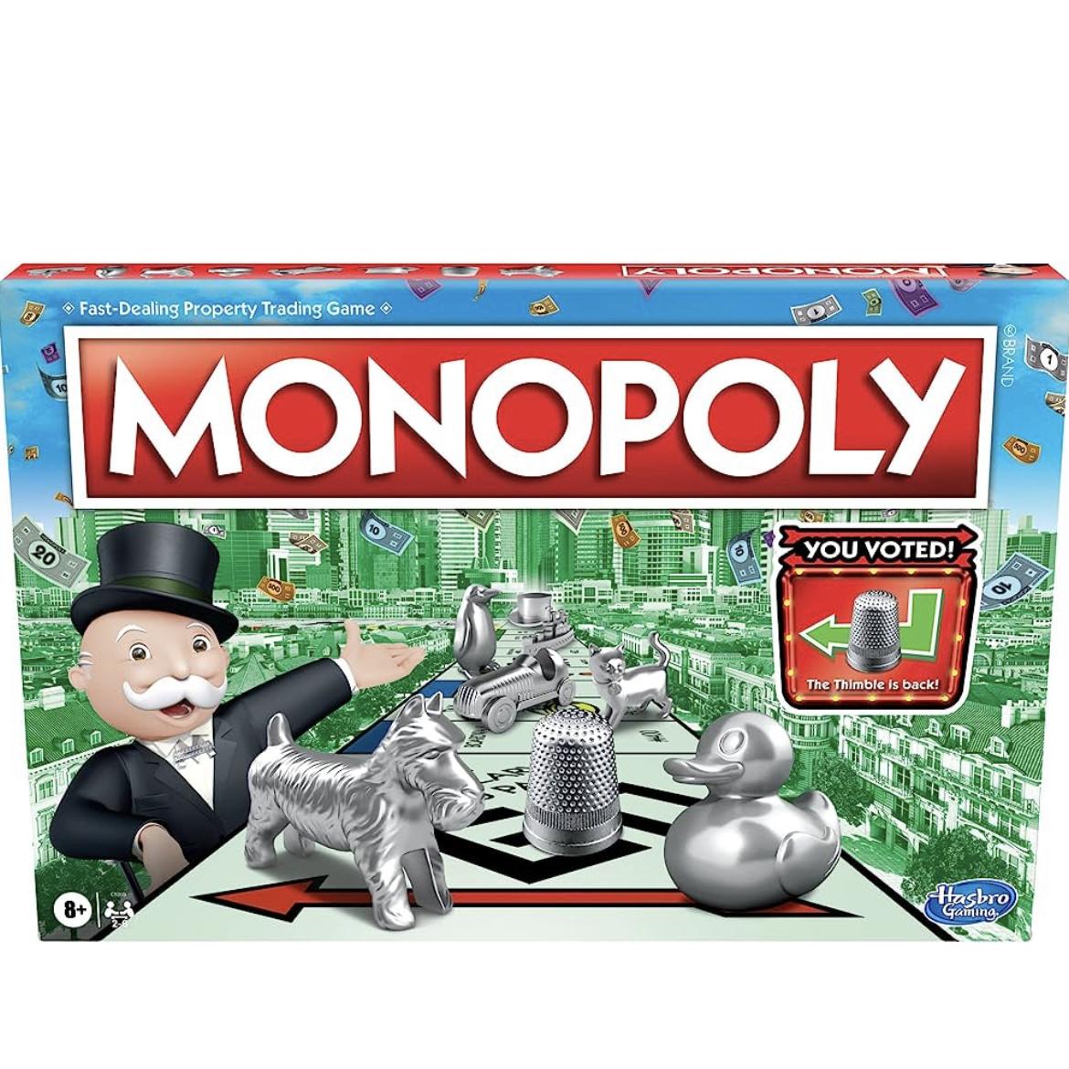 Monopoly Game, Family Board Games for 2 to 6 Players & Kids Ages 8 and Up, Includes 8 Tokens (Token Vote Edition)