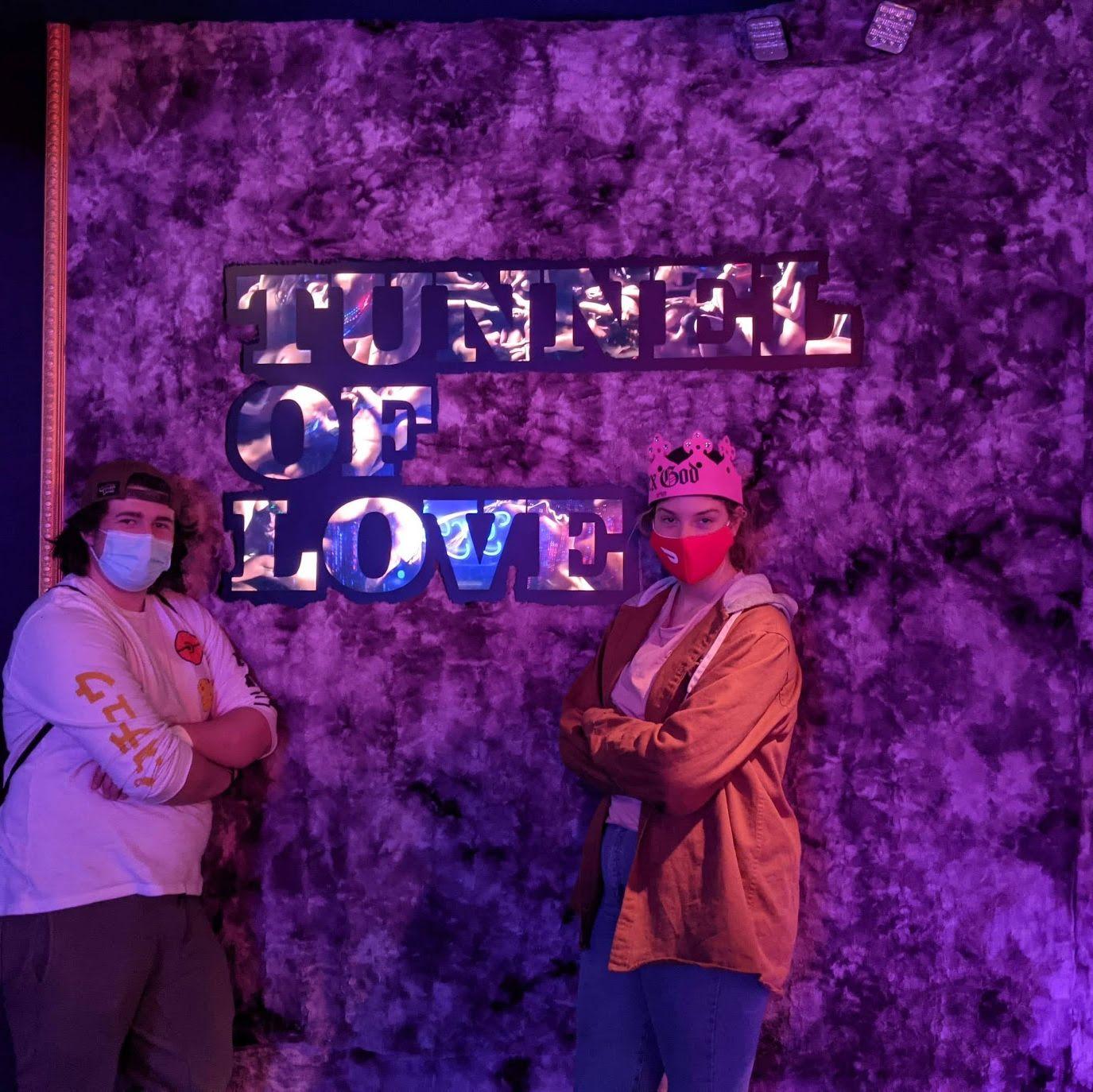 Us at the tunnel of love at the sex museum in New York City!