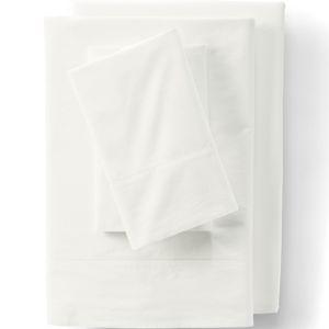 Queen- 300 Thread Count Cotton Percale Bed Sheet Set, Ivory