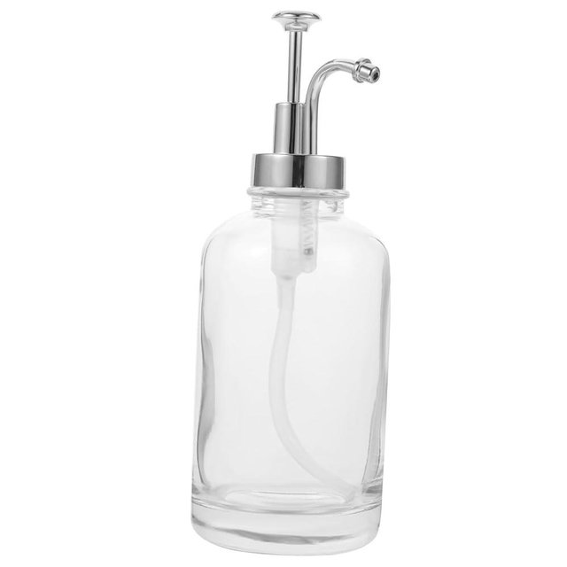HEMOTON Glass Soap Bottle Syrup Dispenser Simple Syrup Bottle Hand Soap Dispenser Foam Pump Bottle Glass Honey Jar Honey Dispenser Syrup Pump Dispenser for Coffee Bar Syrup Container