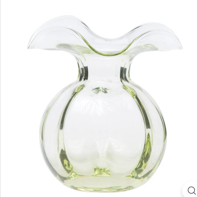 Hibiscus Glass Green Medium Fluted Vase