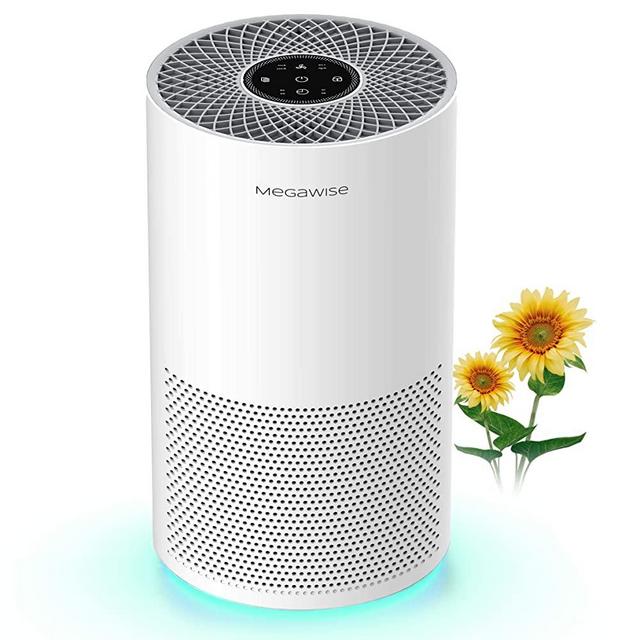 MEGAWISE Smart Air Purifier for Home Large Room Up to 540 ft², Medical Grade H13 True HEPA Filter, 24db Filtration System, 4-in-1 Home Air Cleaner for Pollen, Asthma, Pets, Odors, Smokers, Dust