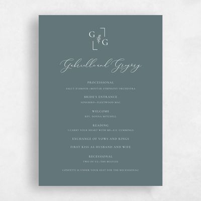 Green Standard Wedding Program - Olney
