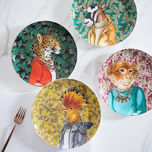 West Elm Dapper Animal Salad Plates
