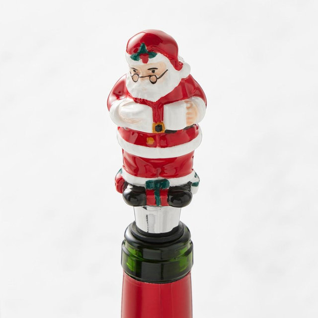 Williams Sonoma Novelty Wine Stopper, Santa