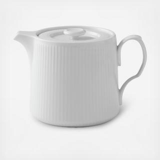 White Fluted Teapot
