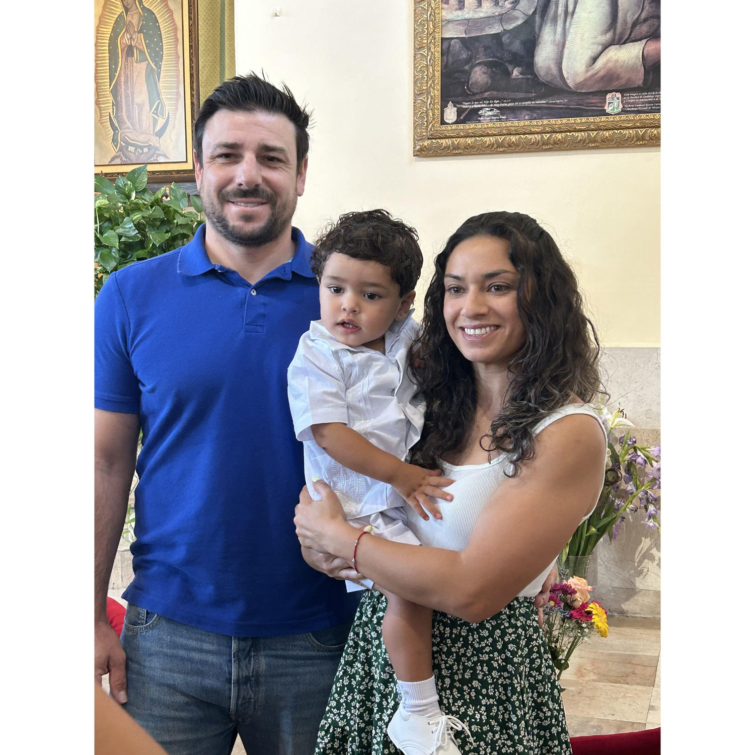 Our Godsons baptism. We love you Thiago! Our ring boy.