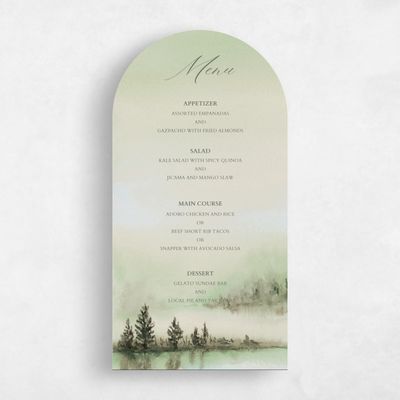 Green Arch Wedding Menu - Colt