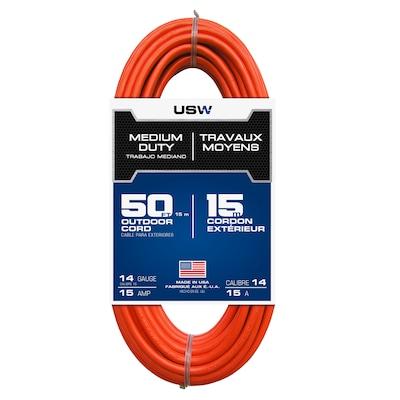 USW  14/3 Orange Extension Cords 50-ft 14 / 3-Prong Outdoor Sjtw Medium Duty General Extension Cord