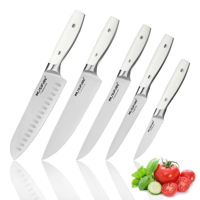 Musifan 5-Piece Chef Knife Set, Professional Ultra Sharp Kitchen Knives For Cooking High Carbon Stainless Steel, With Ergonomic Handle Design (five)