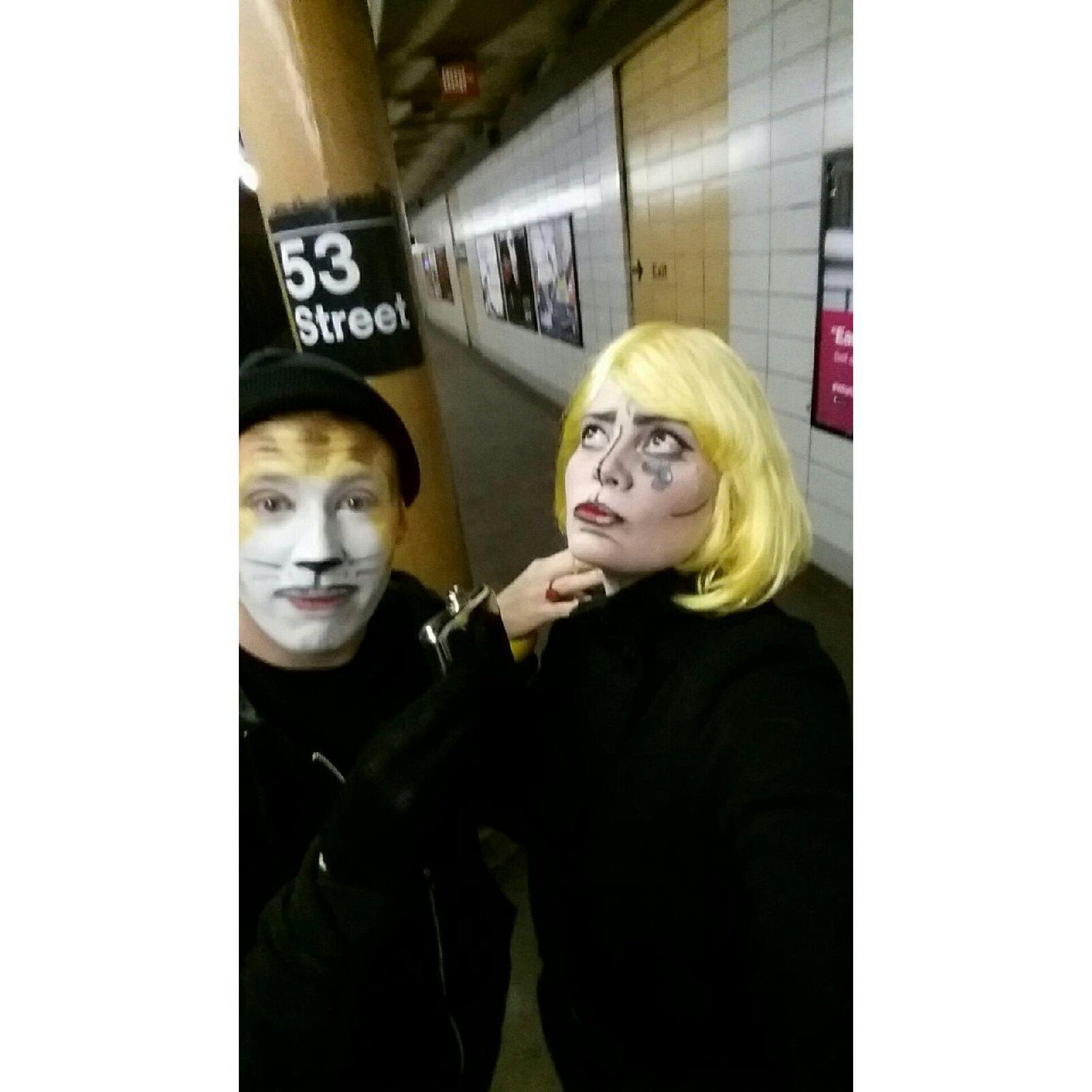 Our first Halloween together as a Cat Burglar and a Roy Lichtenstein character (October, 2015)