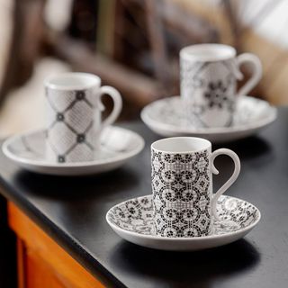 Calcada Portuguesa Coffee Cup & Saucer, Set of 4
