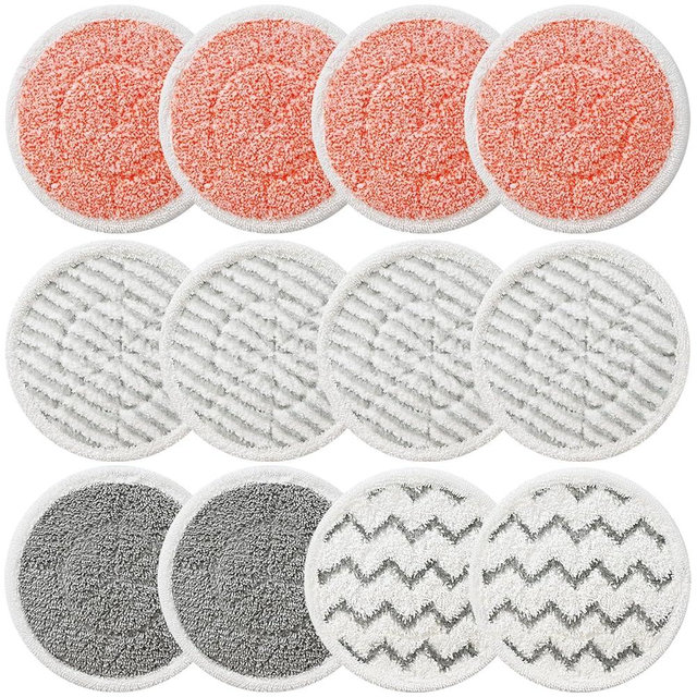 12 Pack Upgraded Replacement Steam Mop Pads for Shark S8201 S7001 S8001 S7201 S7000AMZ S7000 S7005 S7020 S7001C Steam Mop,Steam & Scrub All-in-One Scrubbing and Sanitizing,Dirt Grip Scrub Washable Pad