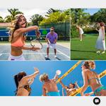 Beach volleyball, bocce ball, pool tables
Day and night tennis
Unlimited land sports