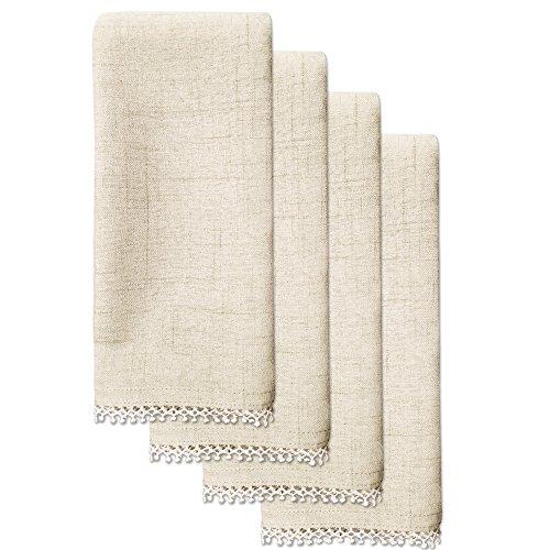 Lenox French Perle Solid Set of 4 Napkins, Natural Linen