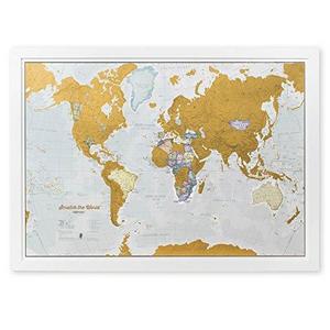 Scratch the World® - scratch off your map of the world travel poster! - detailed cartography - Large Size 33¼ x 23½ inches