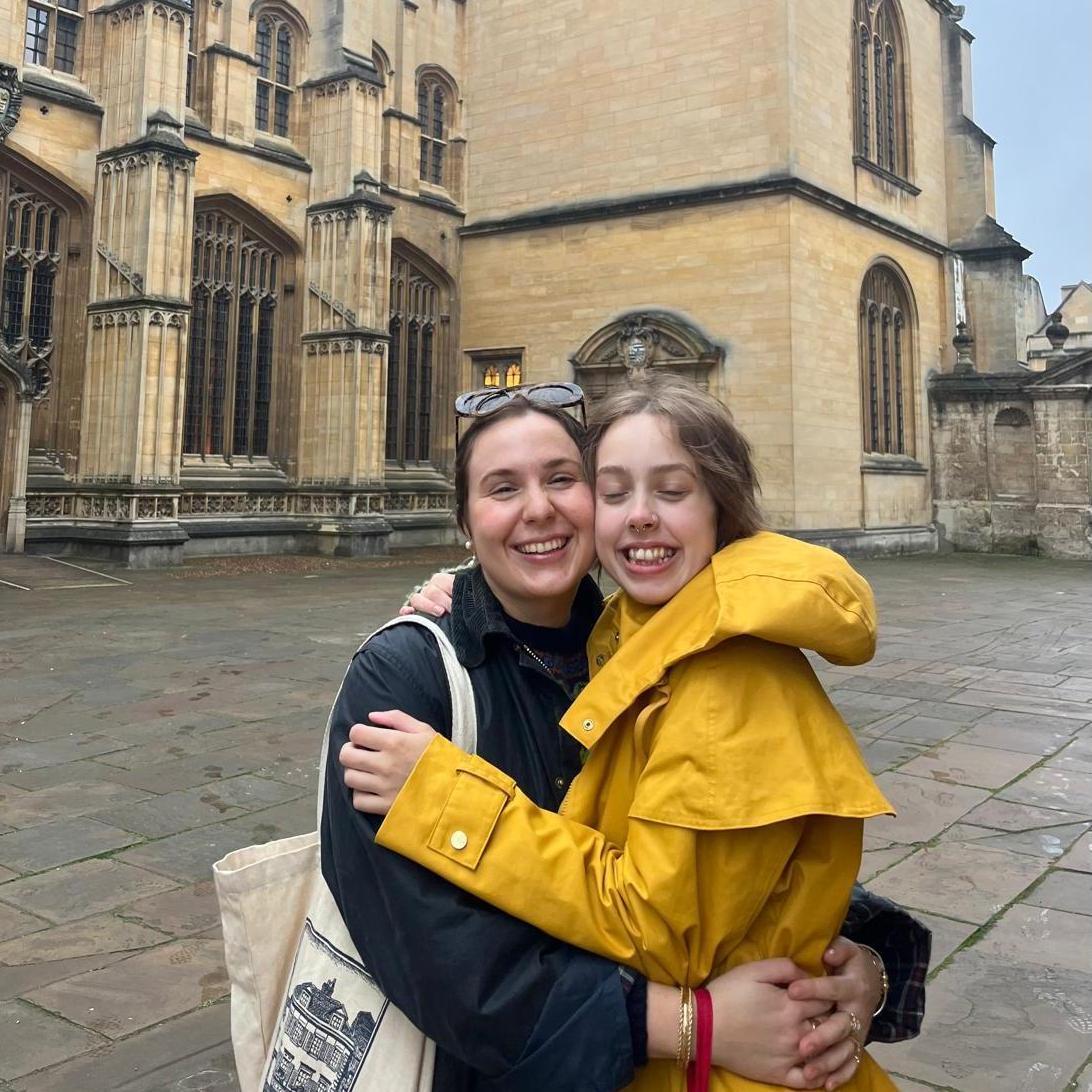 In front of the Bodleian Library (courtesy of Kat, Hermione's maid of honour!)