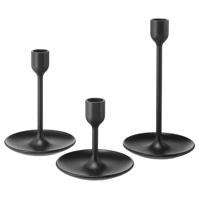 FULLTALIGCandlestick, set of 3, black