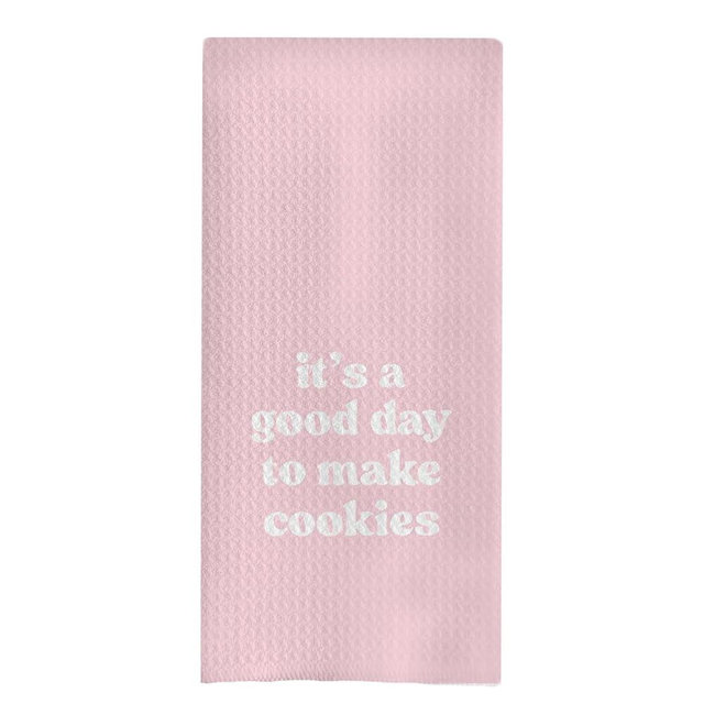 uinwk Baking & Cooking Towels, Tea Towels for Bakers & Cooks, Gifts for Cookie Lovers, 16x24 Pink