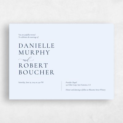 Light Sky, Blue Wedding Invitation - Barnell Landscape