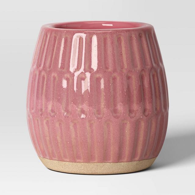 Reactive Glaze Ceramic Indoor Outdoor Planter Pot Pink 4.06"x4.06" - Threshold™
