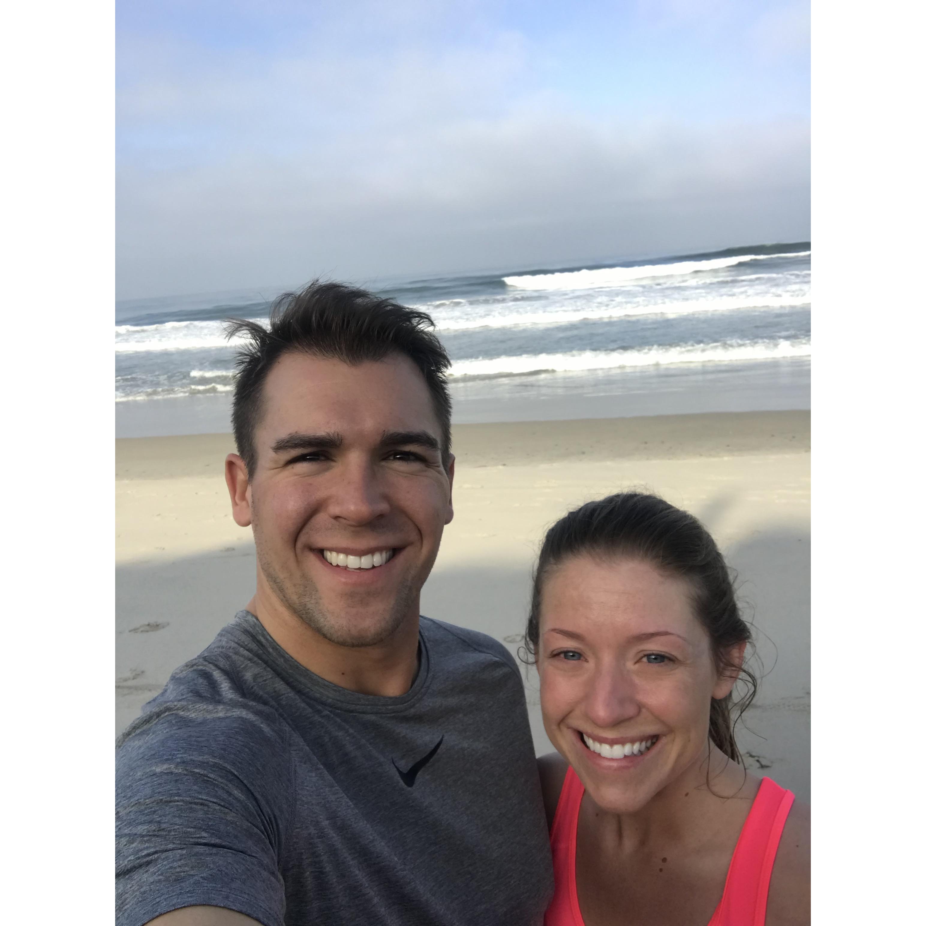 Our first time at the ocean together in CA.