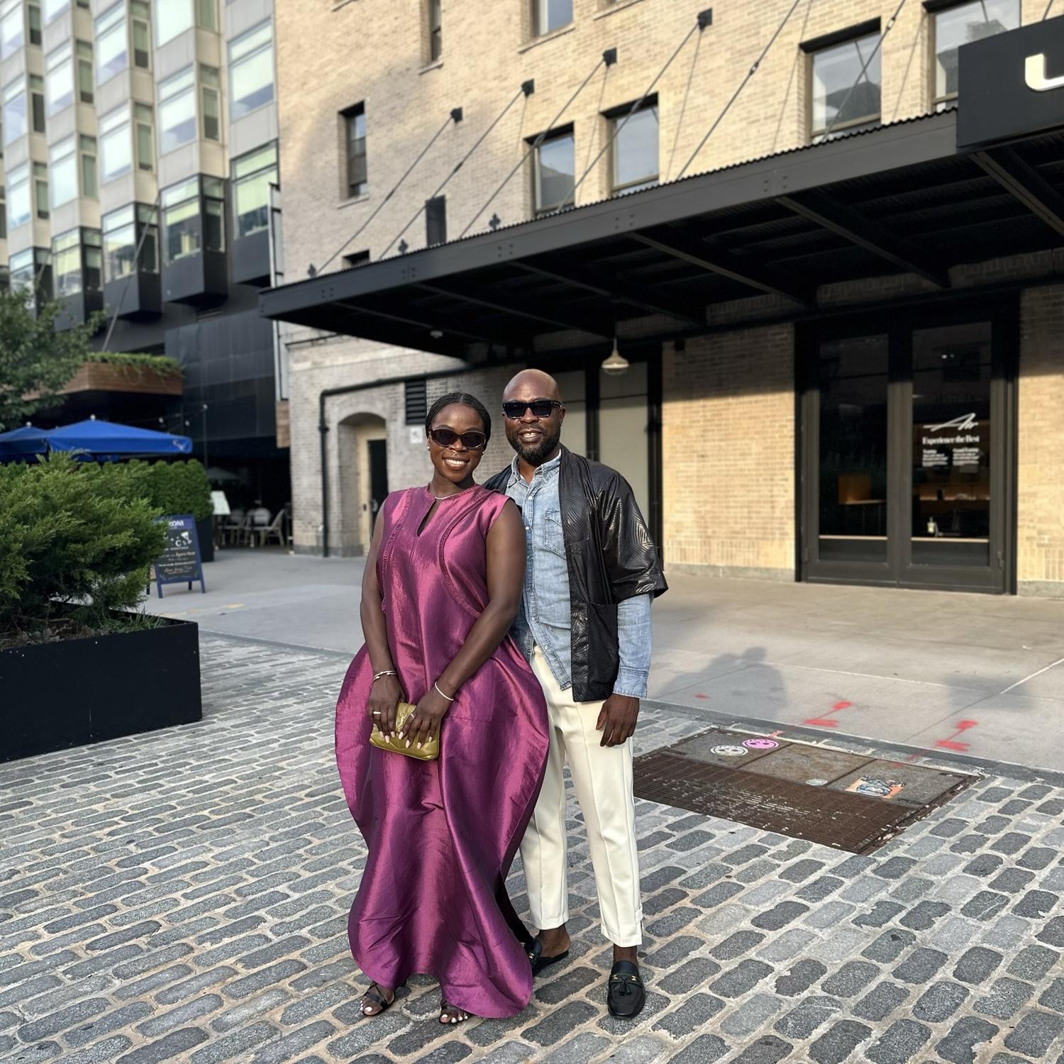 This was after Dunni had a speaking engagement in NYC, we are both wearing African based designers and right before we had dinner at RH Rooftop