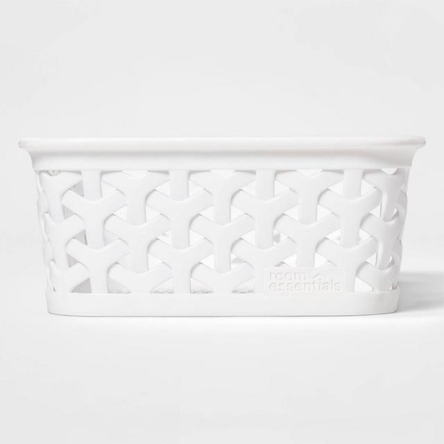 2"x6" Y Weave Cube Storage Basket White - Room Essentials™