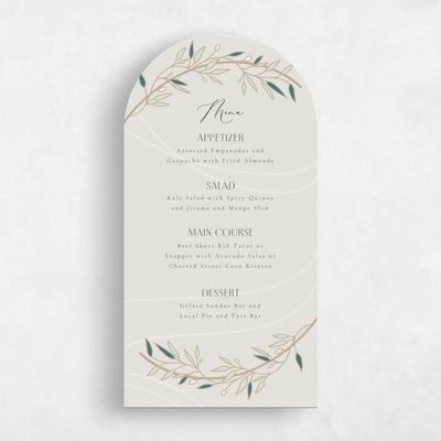 Grey Arch Wedding Menu - Stefana