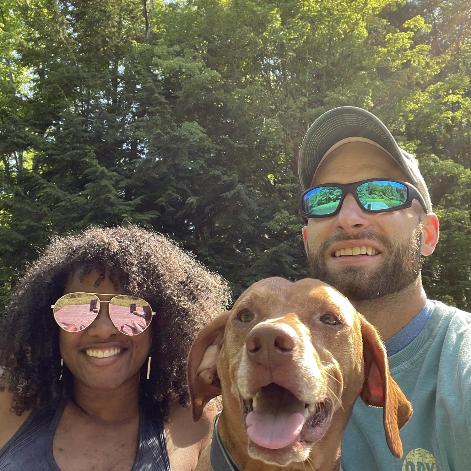 Memorial Day 2021 family photo by the pond at camp in Indiana, PA