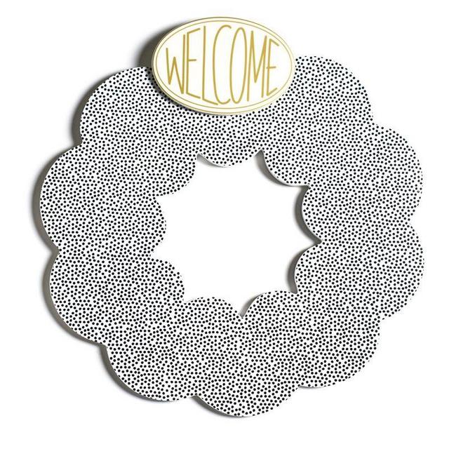 Black Small Dot Big Wooden Wreath