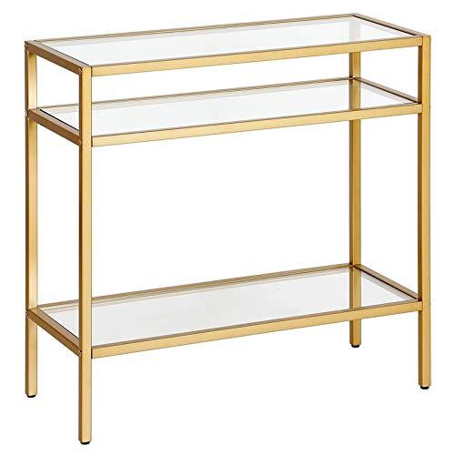 Sivil 24'' Wide Rectangular Side Table in Brass