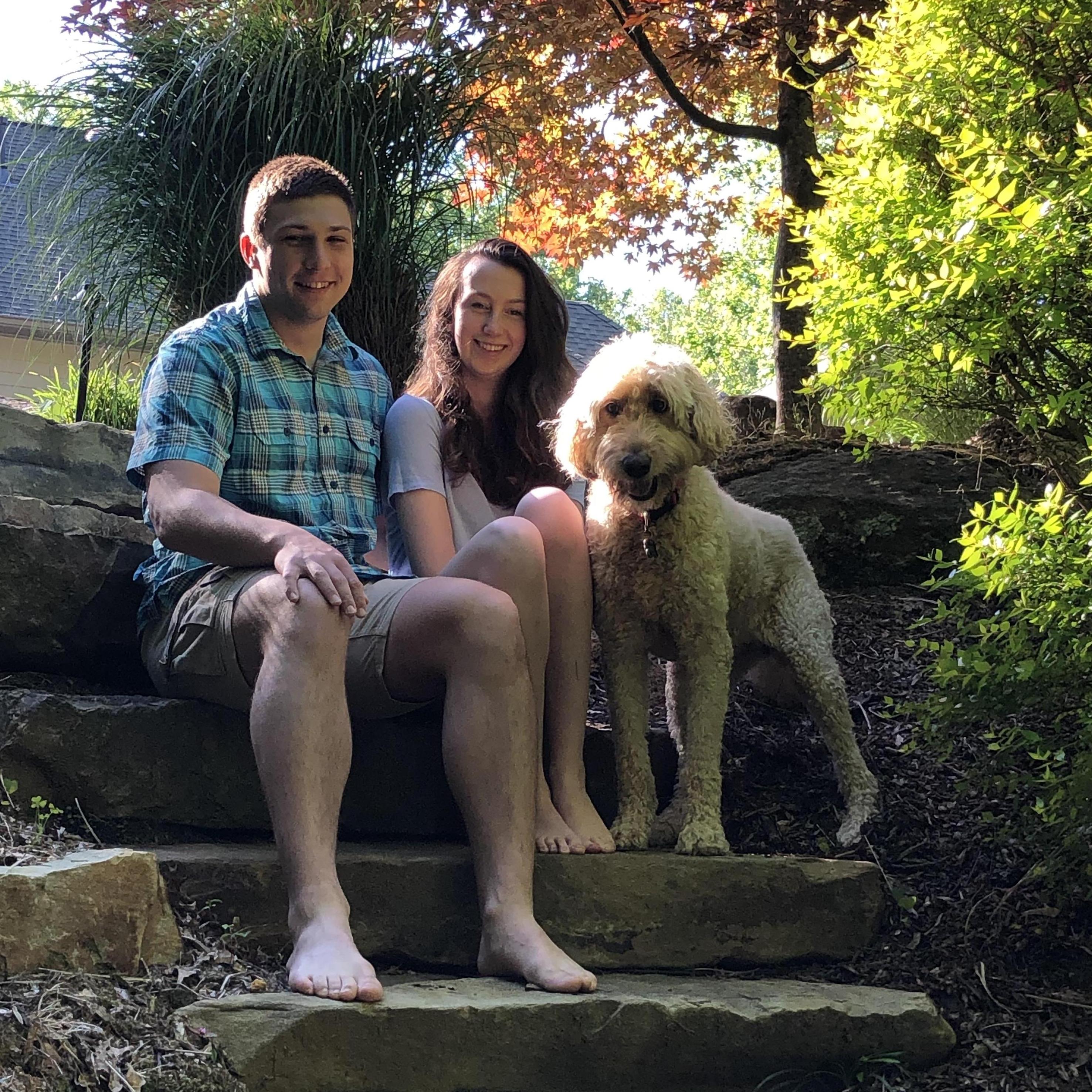 The first time Ben visited Erin's family in Suwanee, and Maya (the McConnells' goldendoodle) let them be a part of her photoshoot