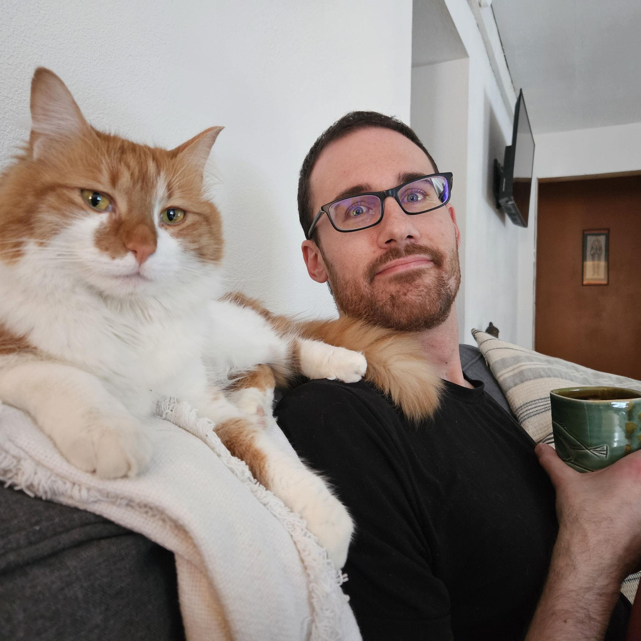 Aaron may have fallen in love with Sam's pet cat, Maui, first.