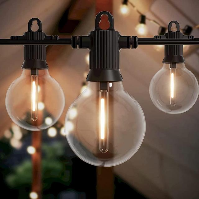 Zuske LED Outdoor String Lights, 100FT Led Globe Patio Lights and Commercial Grade Weatherproof Strand String，Hanging String Lighting for Cafe Bistro Backyard Garden(2x50FT)