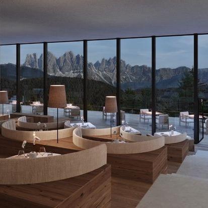 Mountainside dinner in the Dolomites