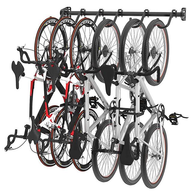 FLEXIMOUNTS Bike Rack for Garage, Heavy-Duty 6-Bike Wall Mount Hanger for Home & Garage, Holds Up to 300lbs
