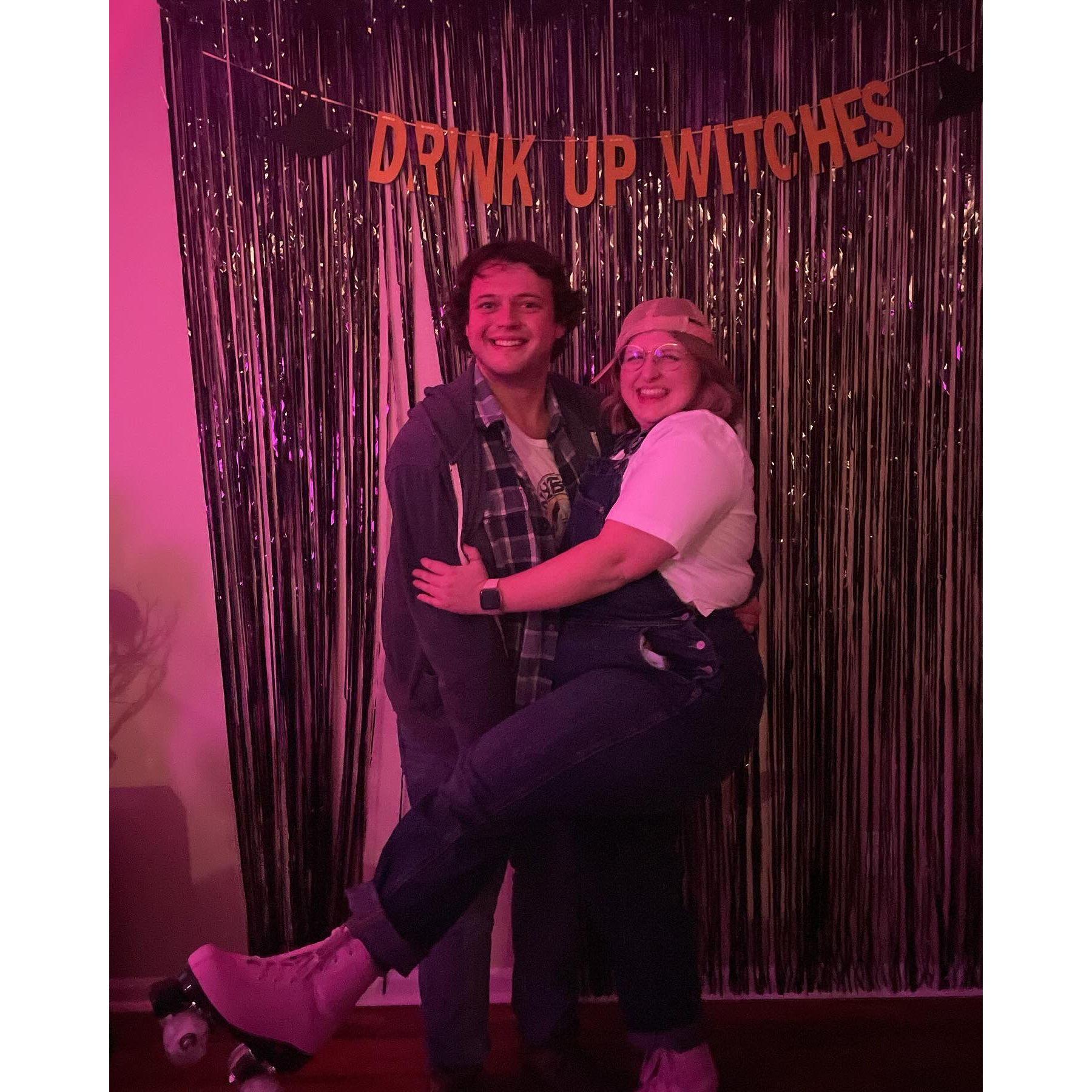 Our first Halloween together! We were Ben and Leslie from Parks and Rec.
