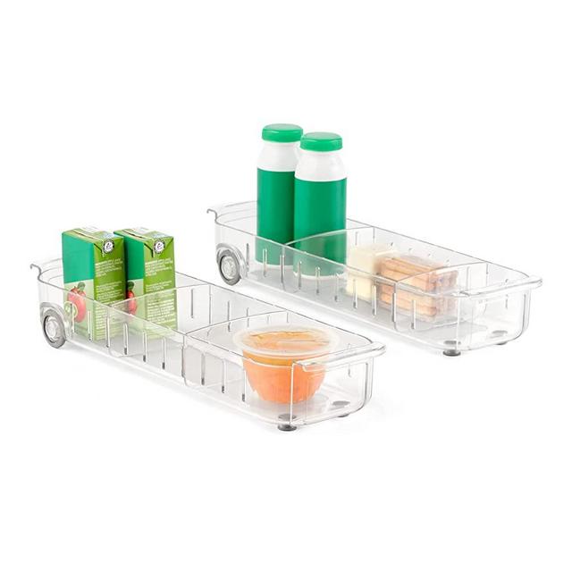 YouCopia RollOut Fridge Caddy, 4" Wide, Pack of 2, Clear