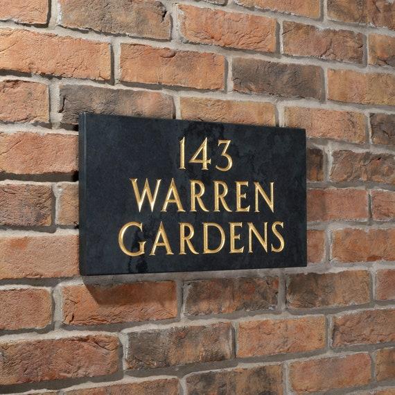 Premium Heavyweight Charcoal Grey Slate House Number/Name, Various Sizes