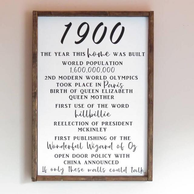 The Year this Home Was Built • Custom Sign • For Historic Homes • Old House Housewarming Gift • History Facts • If These Wall Could Talk