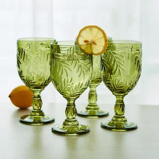 Villa Palm Wine Goblet Glass, Set of 4