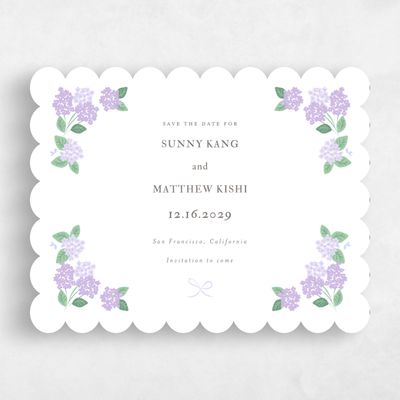 Lavender, Purple Wedding Save the Date - Campanule Landscape