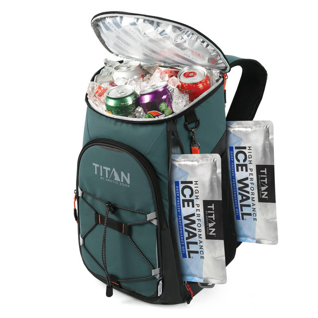 Titan by Arctic Zone, Arctic Zone ECO 24 Cans/16qt Backpack Cooler with Ice Walls - Jungle Hunt