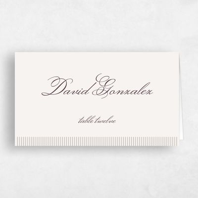 Greige, Brown Wedding Place Card - Dinard