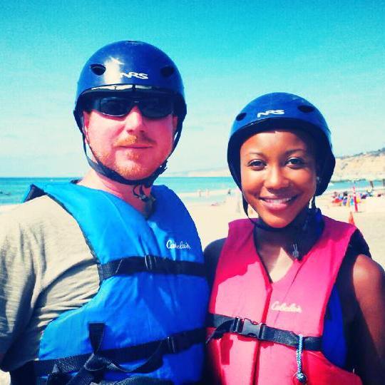 Getting ready to go Kayaking in LaJolla Shore in San Diego, CA!