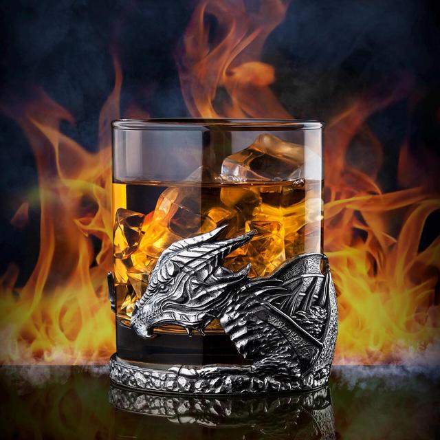 Pewter Mythical Dragon Whisky Tumbler – Handcrafted in Britain, Personalised Gift for Whisky Lovers, Unique Fantasy Barware Collectable